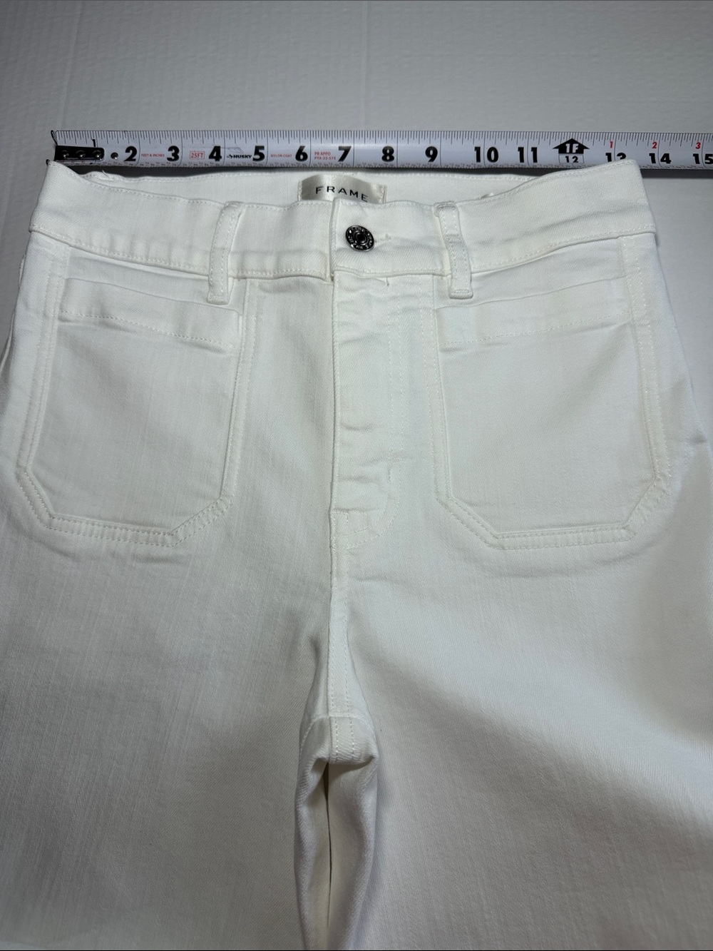 FRAME Le Pixie Slim Palazzo Patch Pocket High Waist Wide Leg Jeans Size 27 - Picture 11 of 16